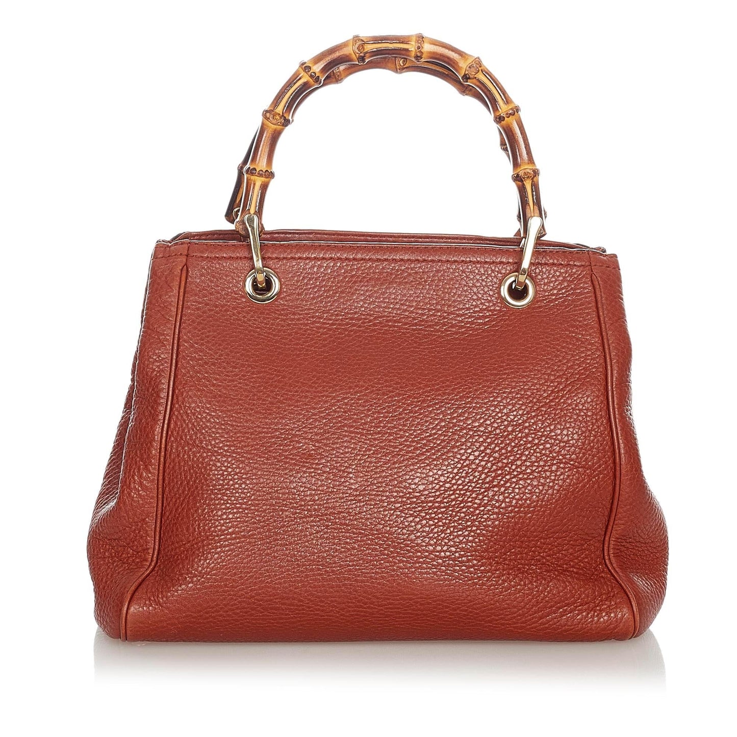 Gucci Bamboo Shopper SHG Leather Calf Brown Satchel Bag 10