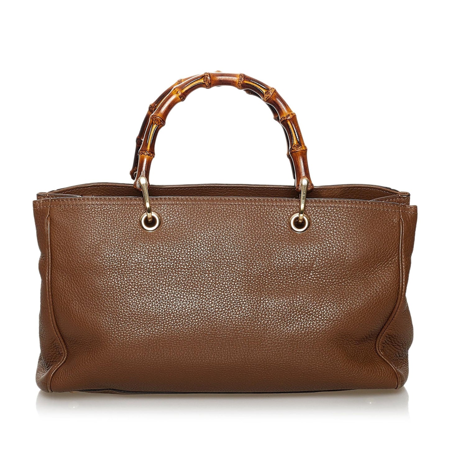 Gucci Bamboo Shopper SHG Leather Calf Brown Satchel Bag 11