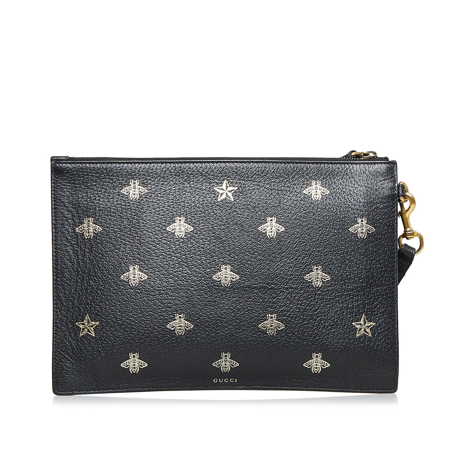 Gucci Bee Star SHG-yQxXBk Calf Black Clutch Bag