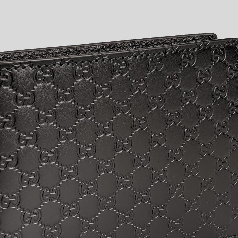 Gucci Micro Guccissima GG Bifold Leather Logo Wallet Case