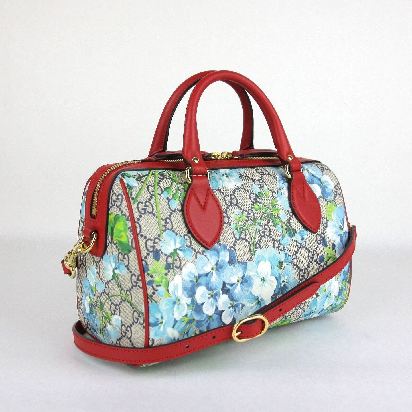 Gucci GG SUPREME BLOOMS BOSTON Monogram Small Travel Bag