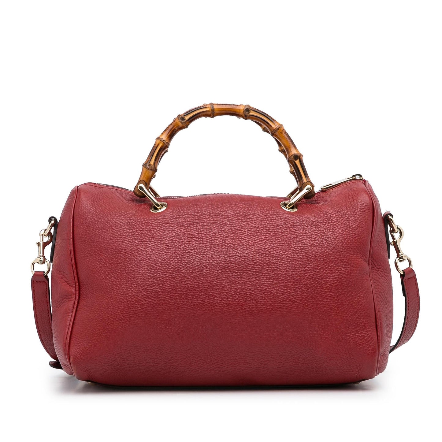 Gucci Bamboo Shopper Boston SHG-5nu9zh Calf Calfskin Red Satchel Bag
