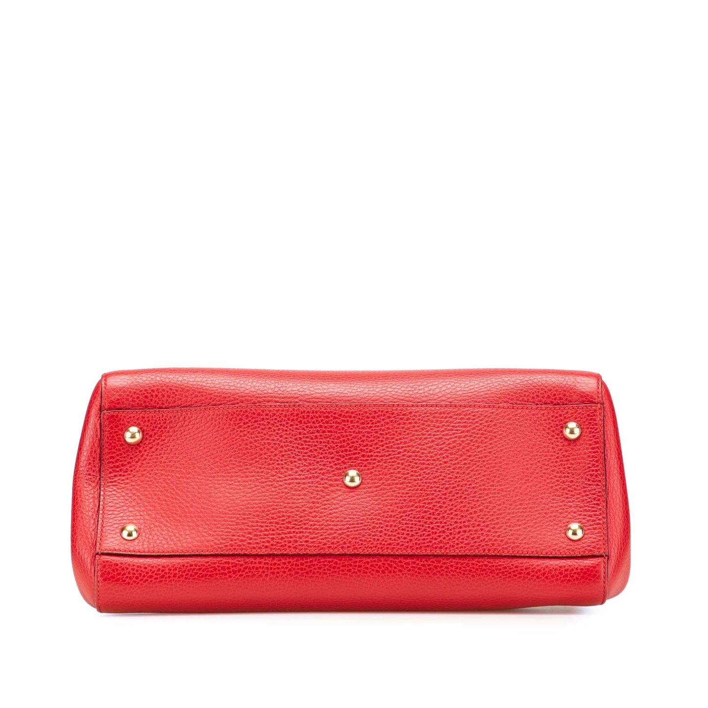 Gucci Swing Calf Calfskin Red Top Handle Satchel Bag