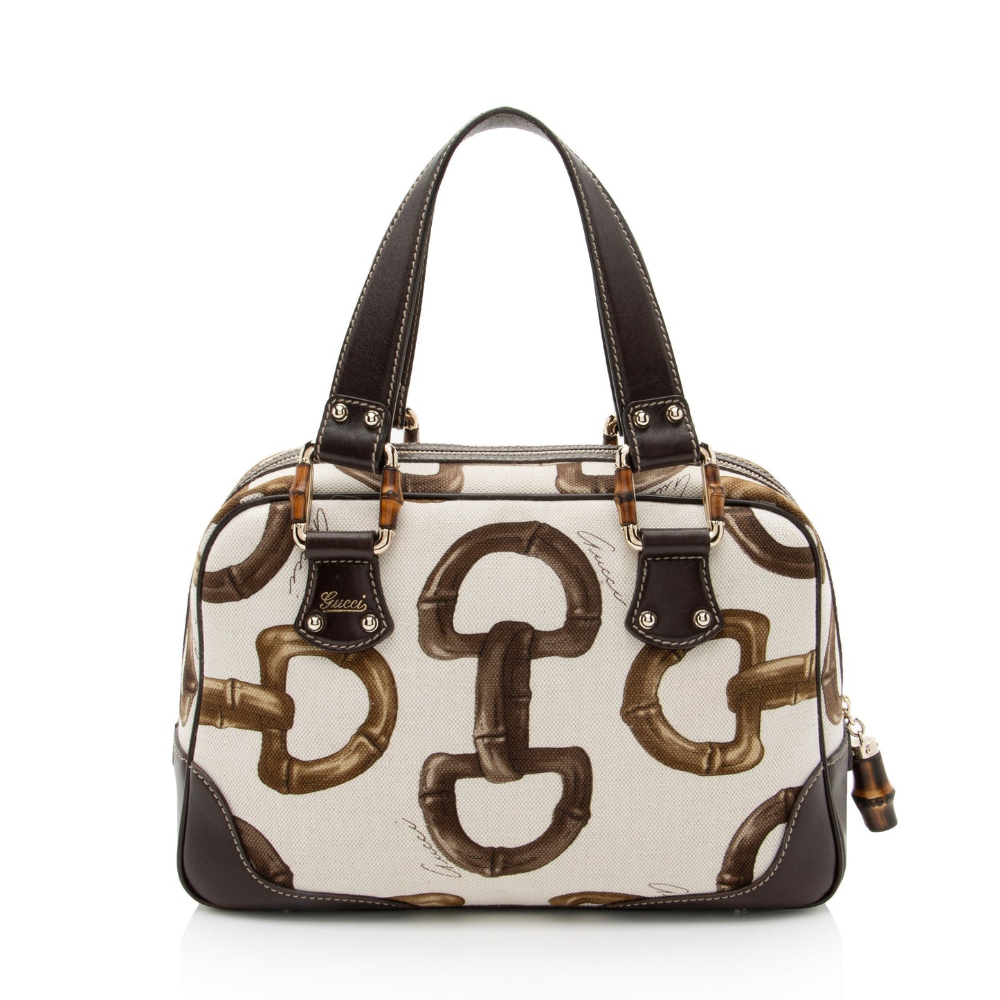 Gucci Horsebit Bamboo Canvas Travel Bag