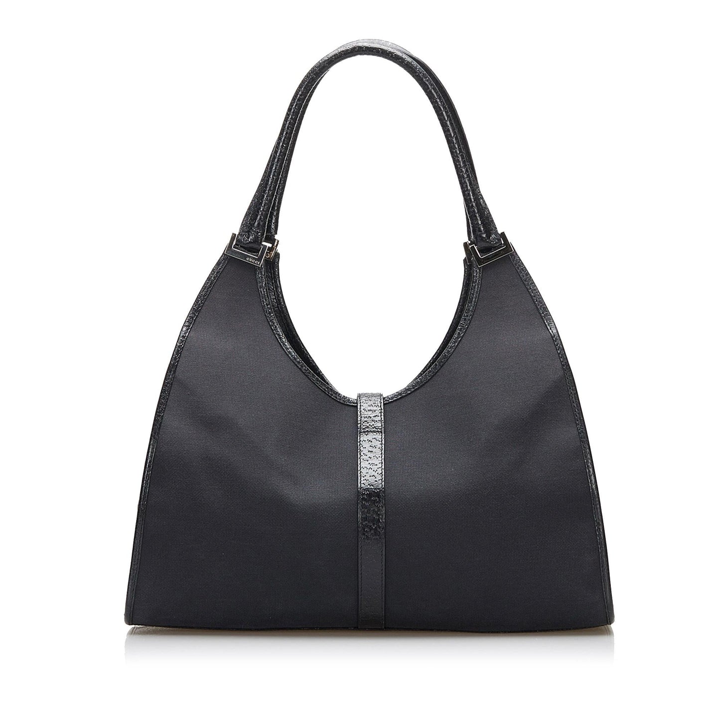 Gucci Jackie Bardot SHG-qdv9JI Canvas Black Satchel Bag