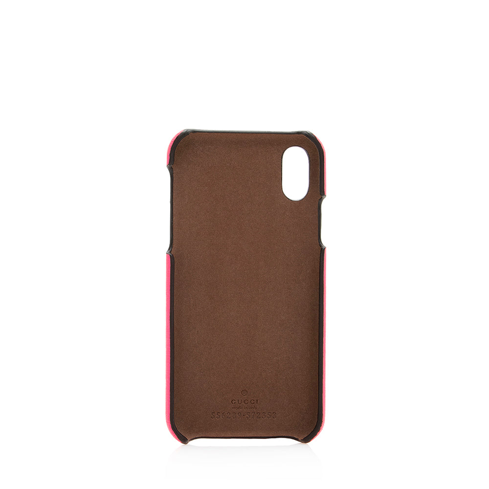 Gucci iPhone X Case SHF Canvas Pink Logo Handbag