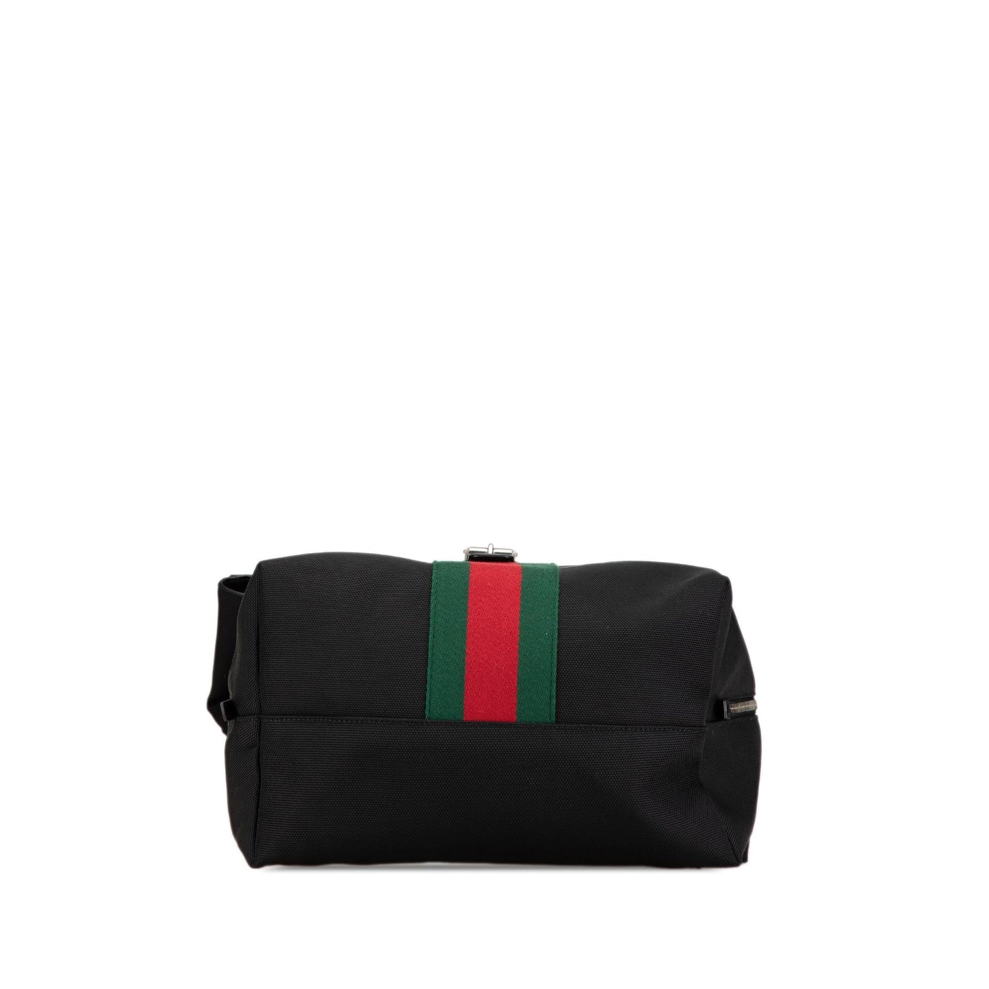 Gucci Techno Web Fold Over Backpack Canvas Black