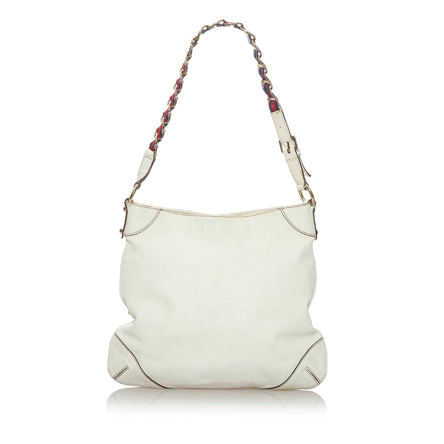 Gucci Capri Ranch Kid SHG Leather Calf White Shoulder Bag Bag Shg