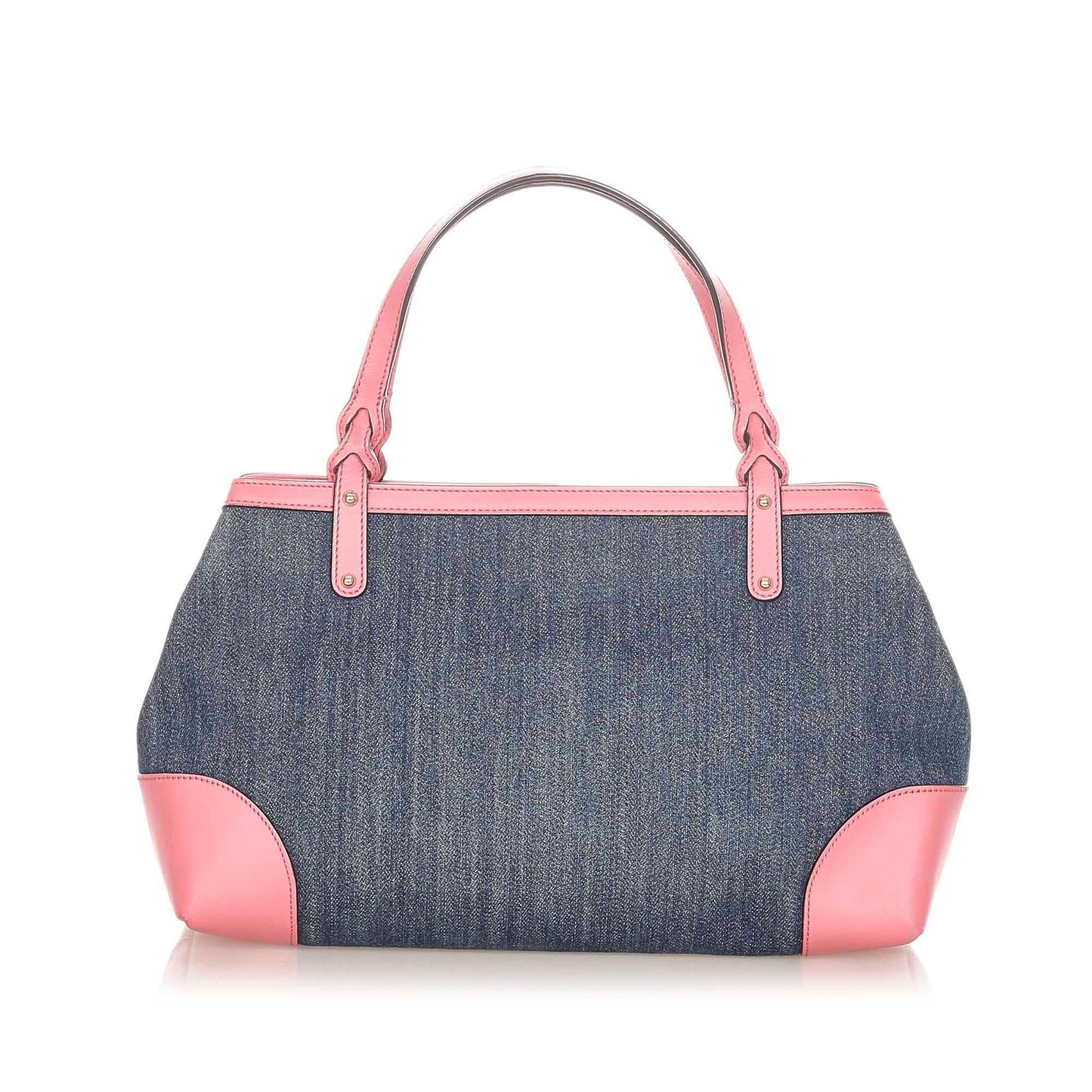 Gucci Craft SHG Denim Blue Pink Tote Bag