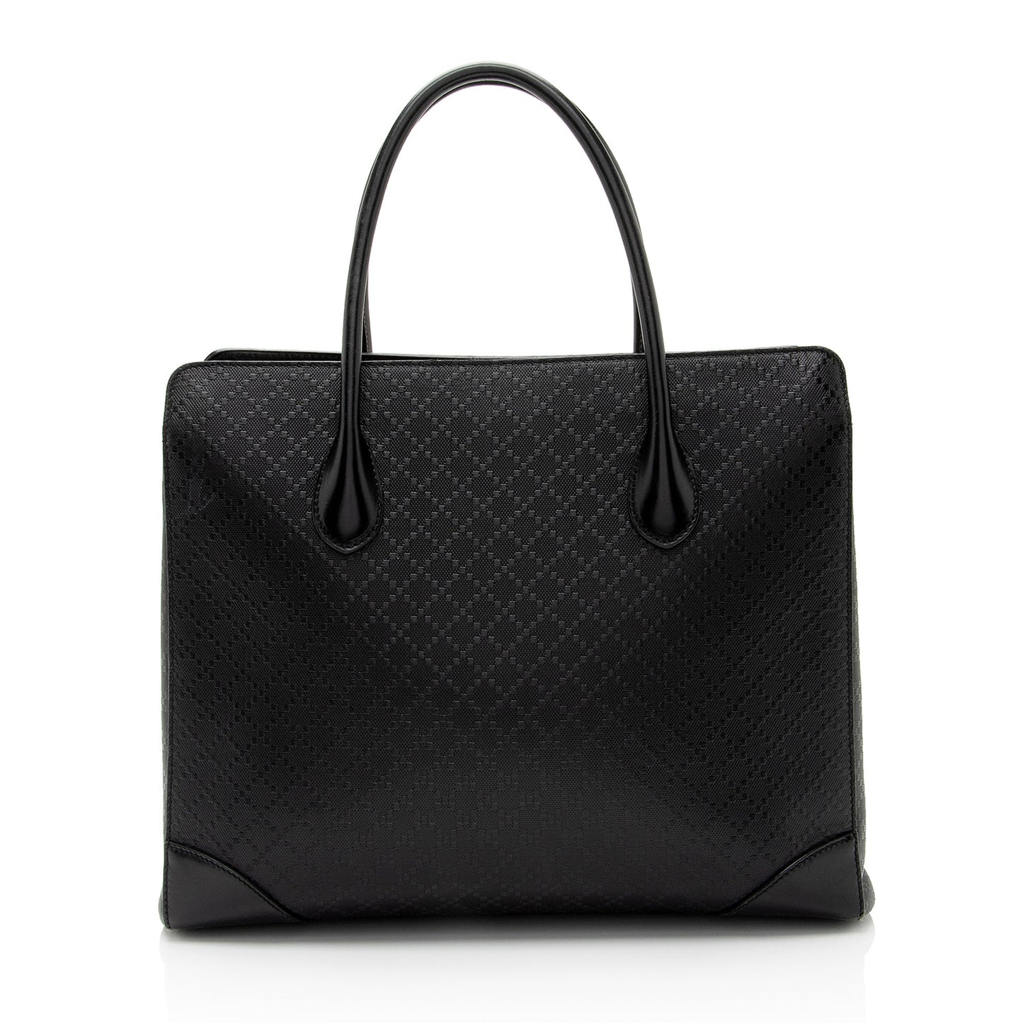 Gucci Diamante Bright SHF-wVVyJu Leather Black Medium Tote Bag
