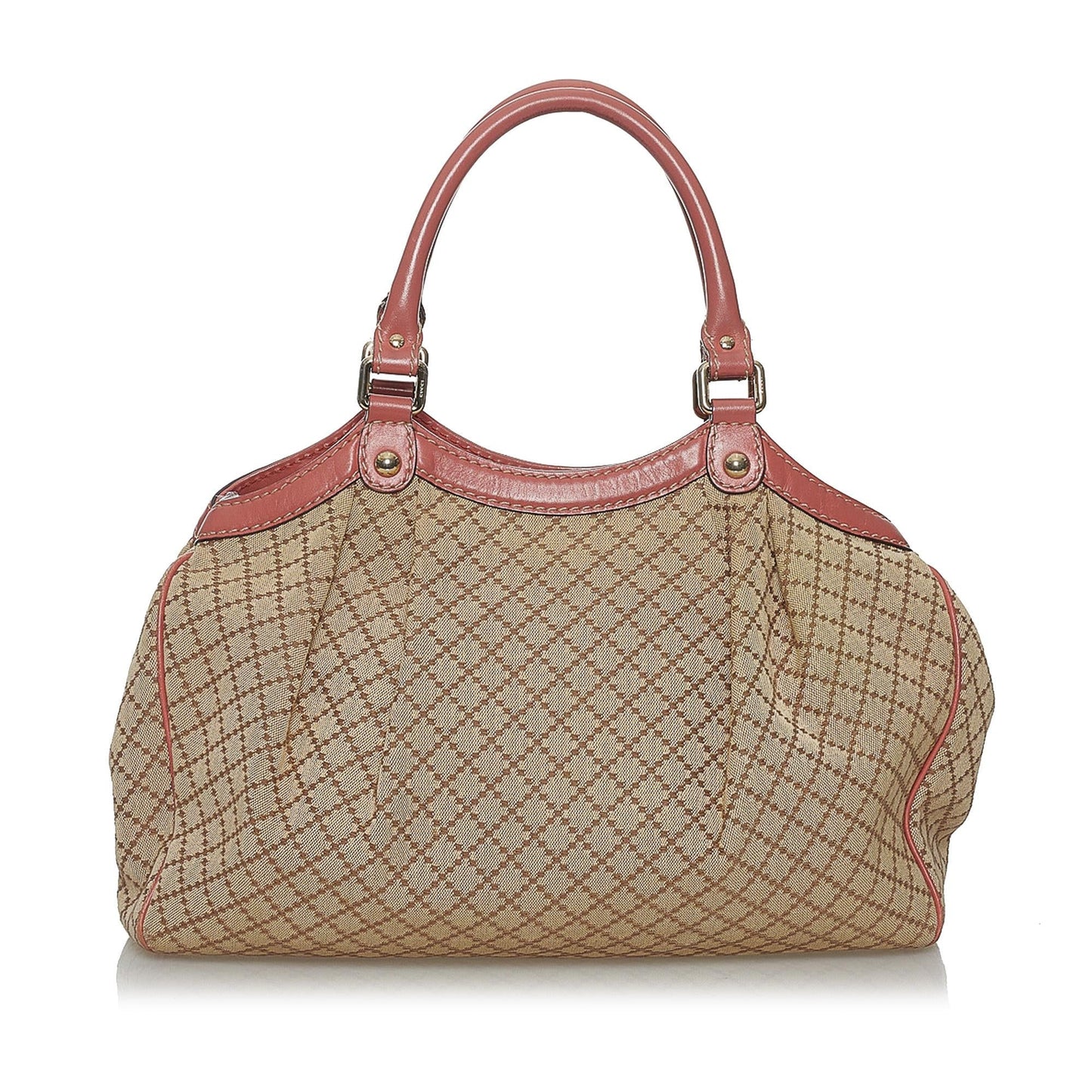 Gucci Diamante Sukey SHG Canvas Brown Pink Tote Bag 3