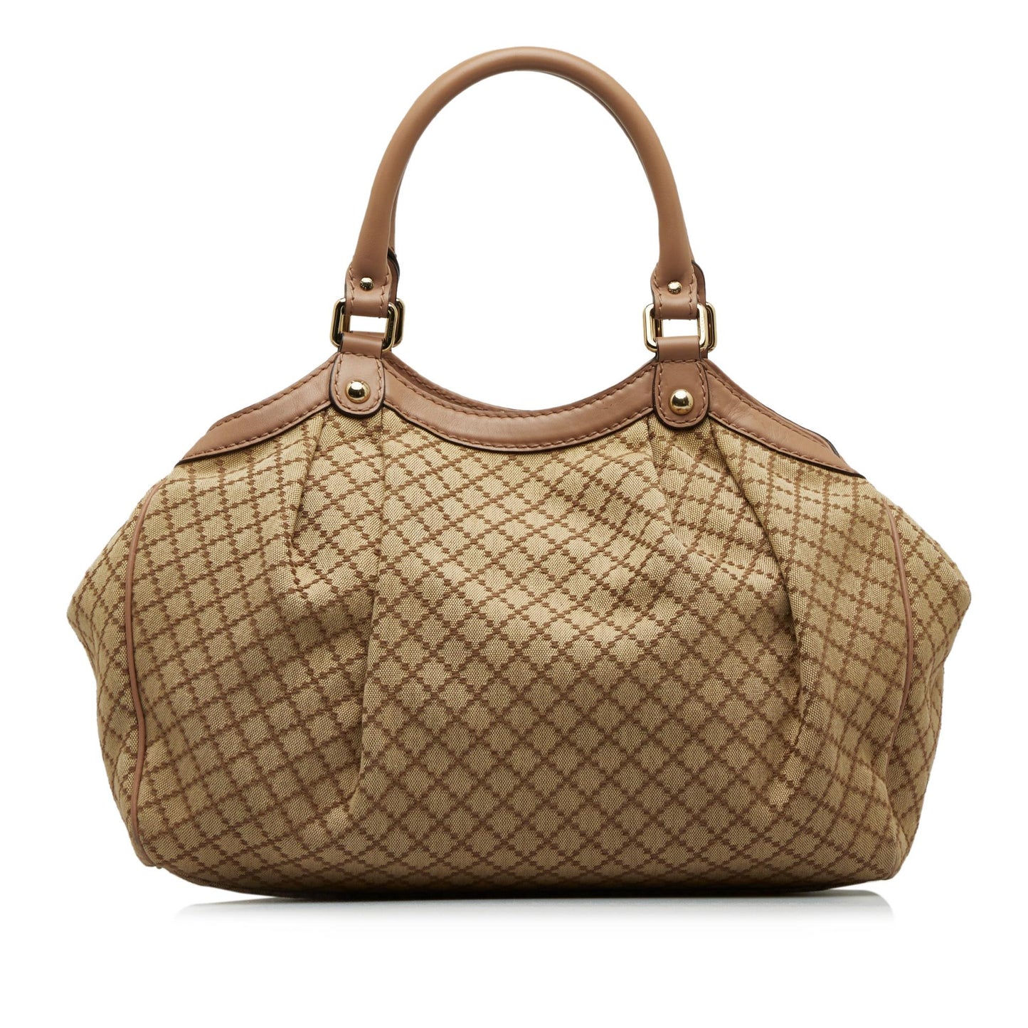 Gucci Diamante Sukey SHG-X85dF7 Canvas Calf Brown Tote Bag