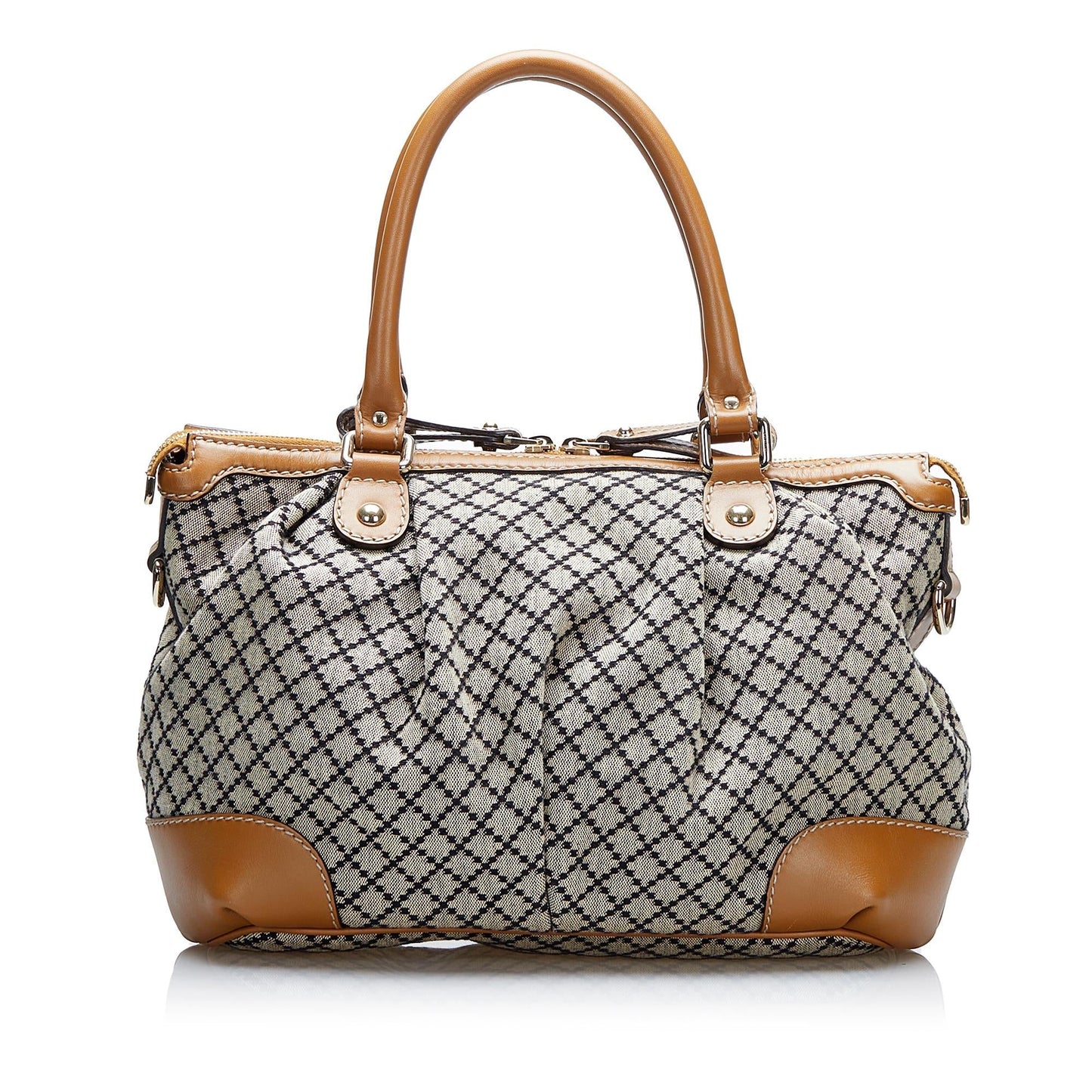 Gucci Diamante Sukey SHG-UO7EVU Canvas Brown Satchel Bag