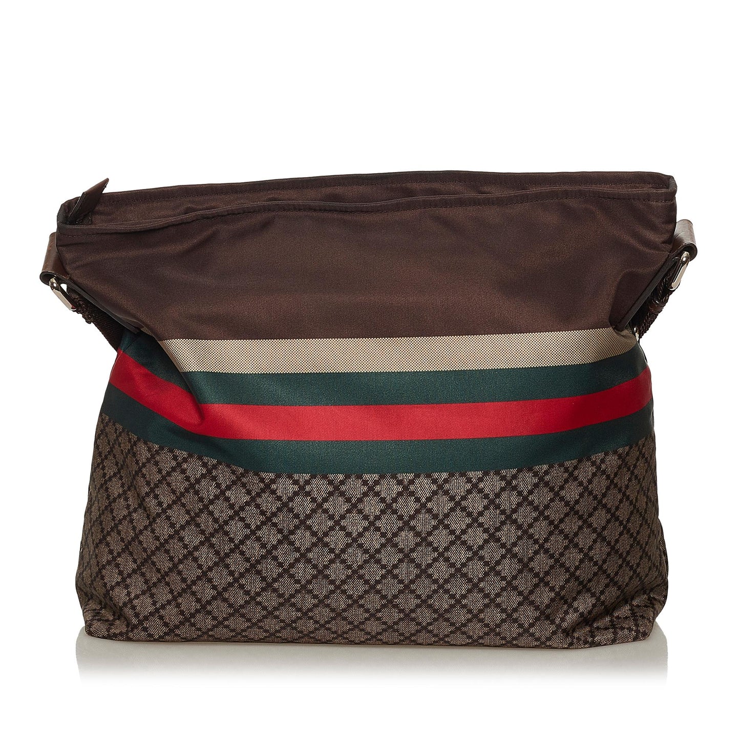 Gucci Diamante Web SHG Canvas Brown Crossbody Bag