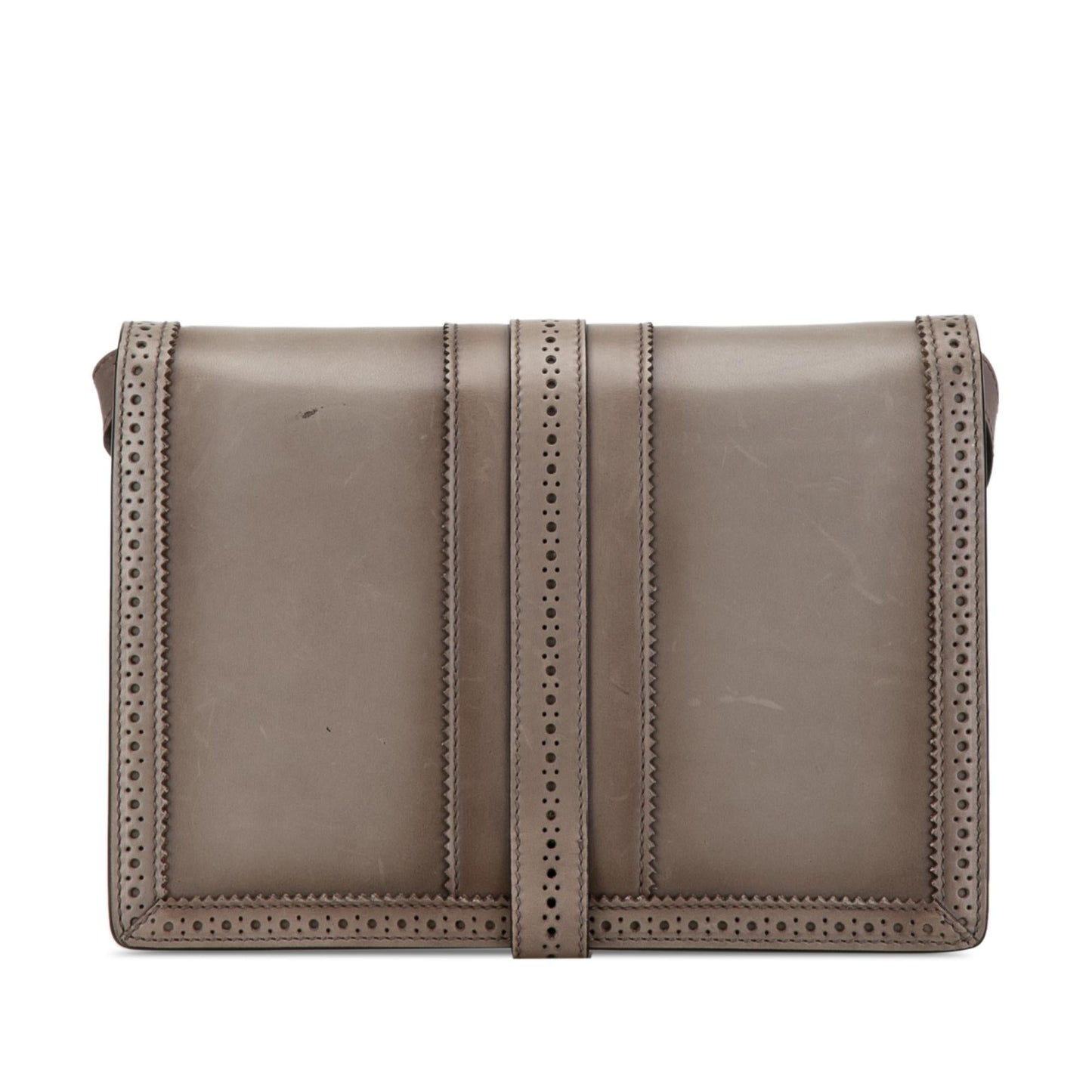 Gucci Duilio Brogue SHG-Cn1jv6 Leather Calf Grey Crossbody Bag