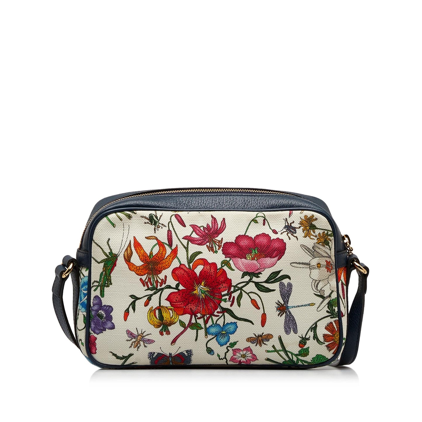 Gucci Flora SHG-sbldJF Canvas Calf White Crossbody Bag