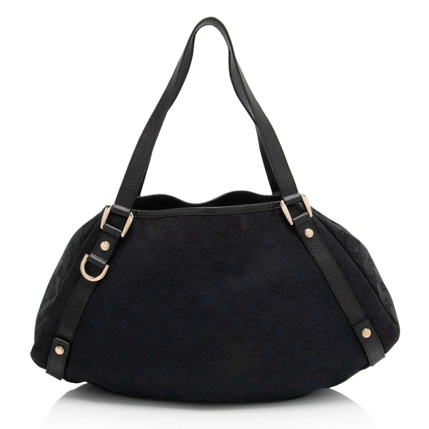 Gucci GG Abbey SHF-ZLaHNZ Leather Canvas Black Medium Shoulder Bag