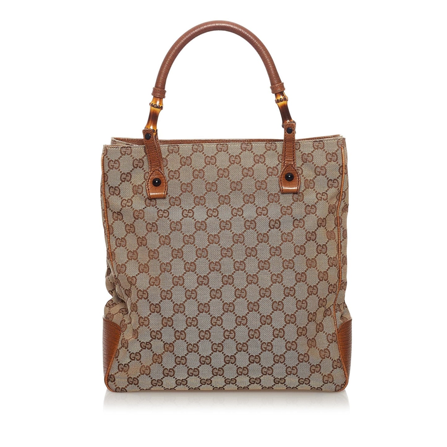 Gucci GG Bamboo SHG Canvas Brown Tote Bag