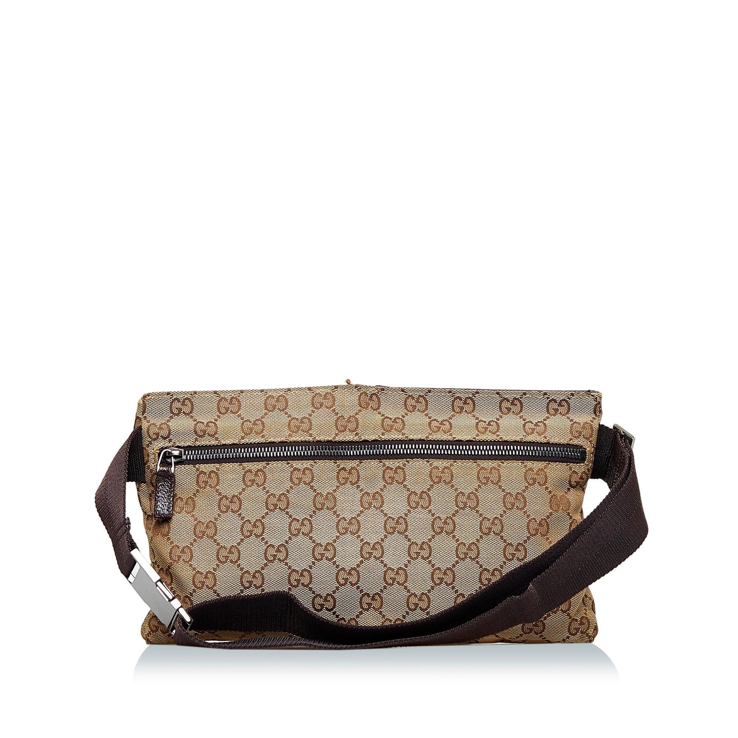 Gucci GG Belt SHG-UuReBi Canvas Calf Brown Accessory