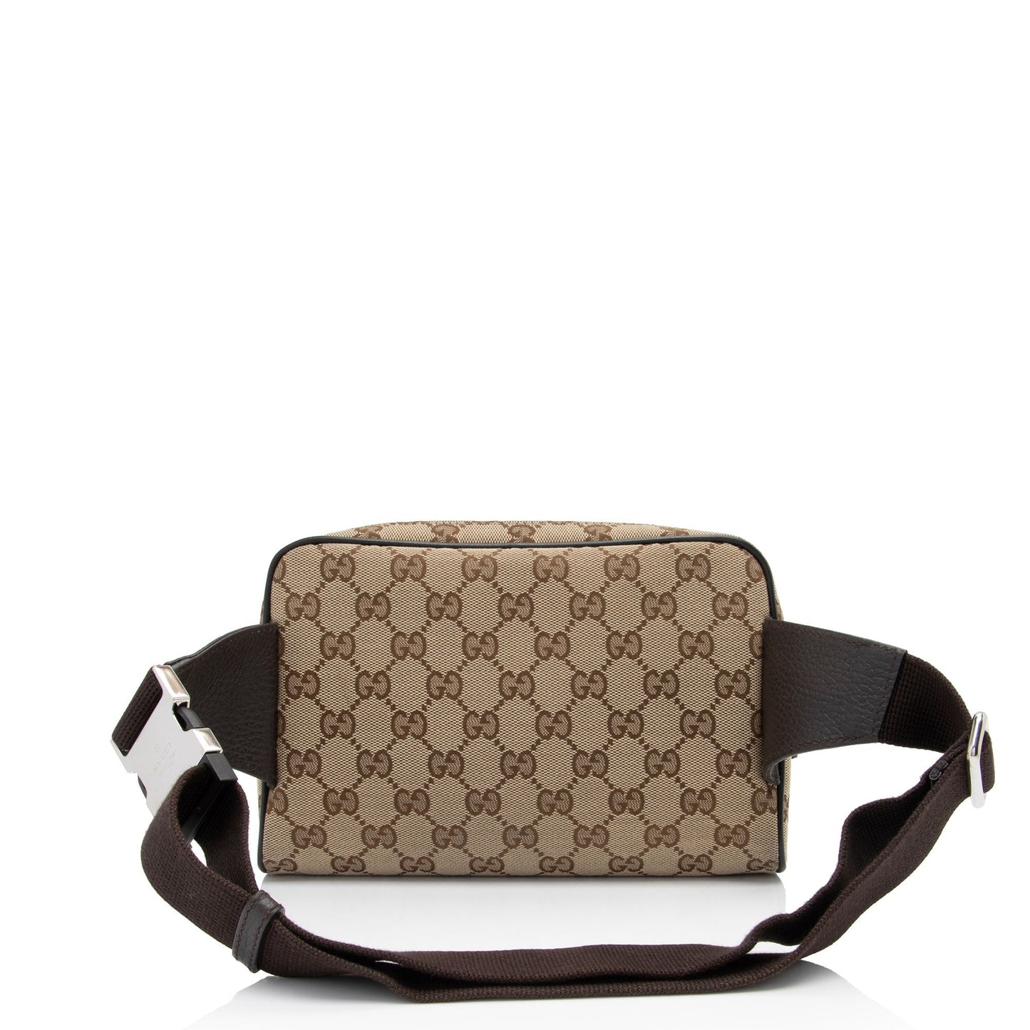 Gucci GG Belt SHF-ccGVDn Leather Canvas Nylon Brown Accessory