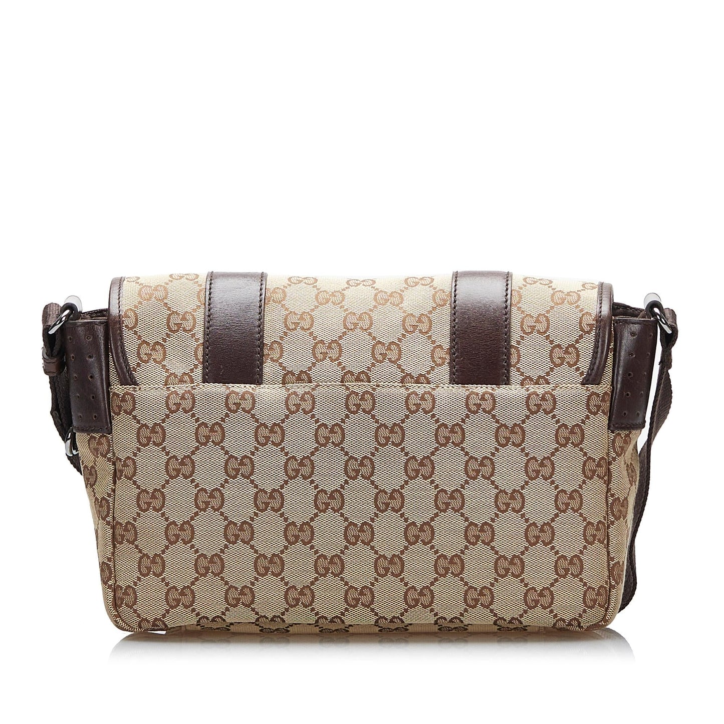 Gucci GG Belt Messenger SHG-ges Y Canvas Brown Flap Accessory
