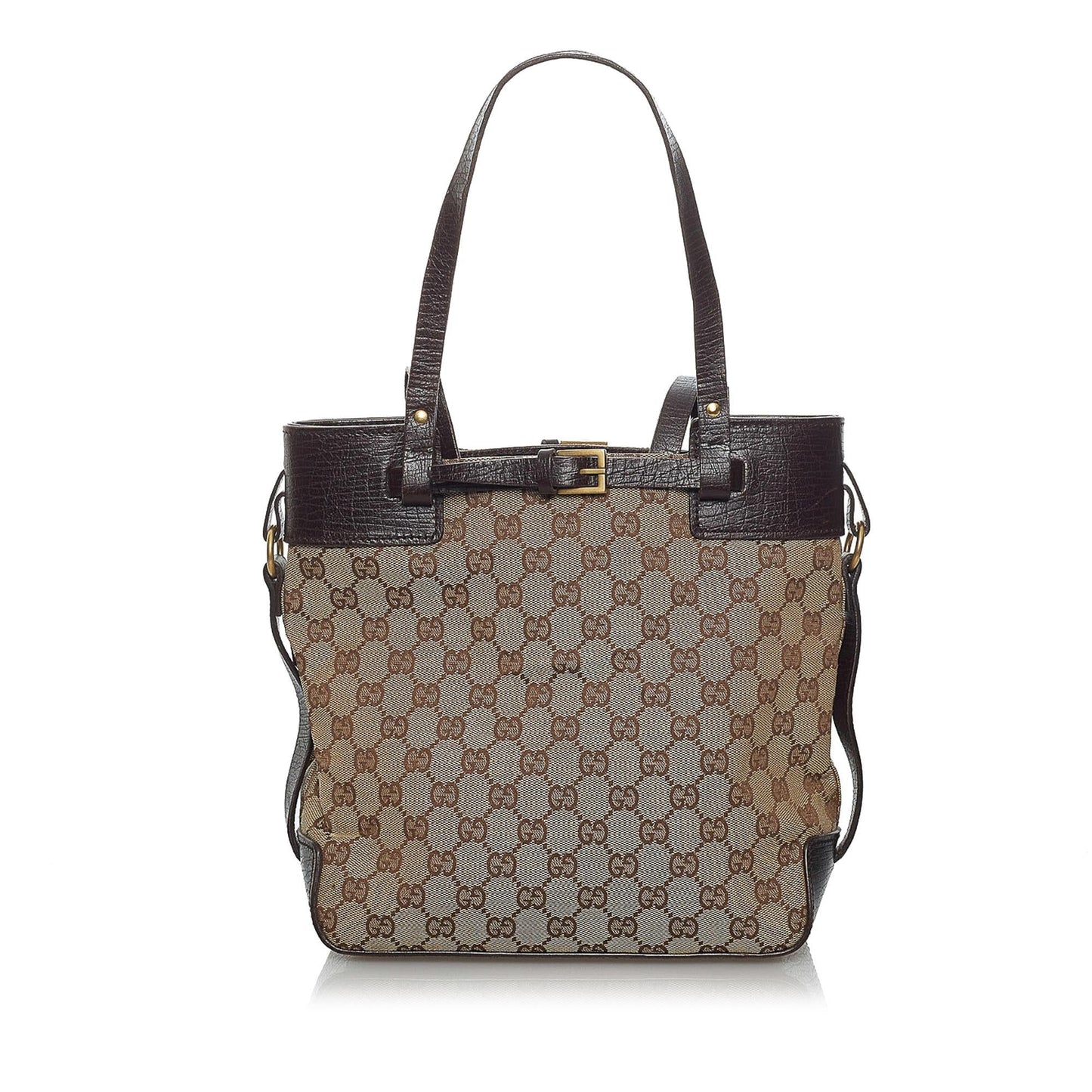 Gucci GG Belted SHG Canvas Calf Brown Accessory
