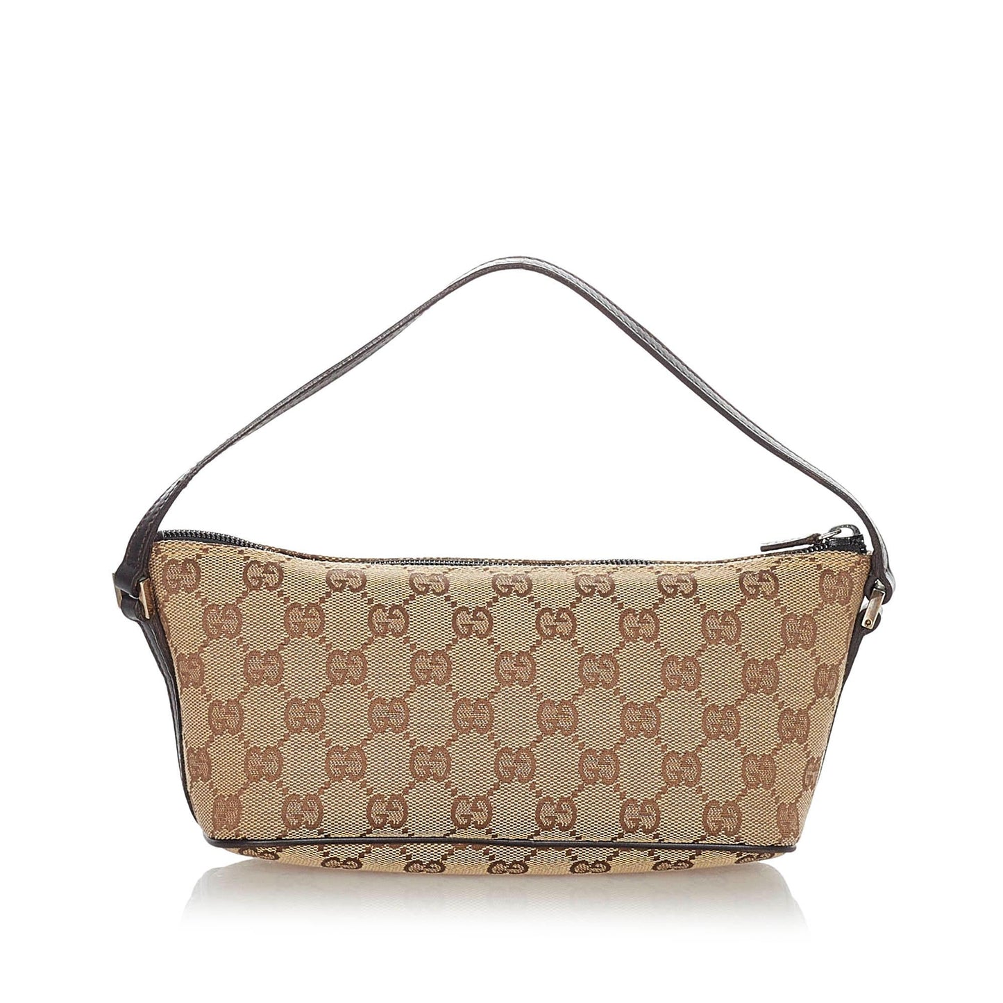 Gucci GG Boat Baguette SHG Canvas Brown Handbag 7