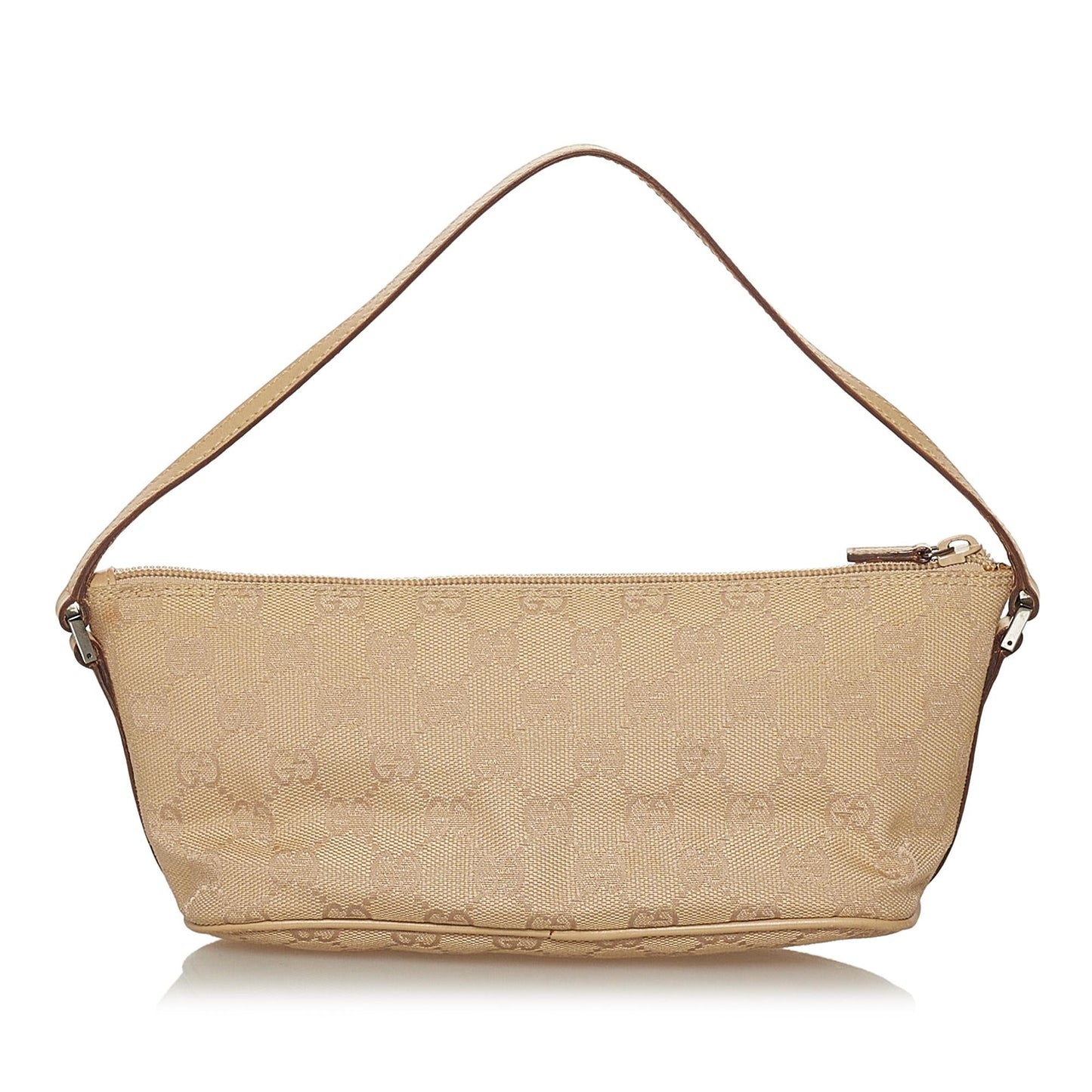 Gucci GG Boat Baguette SHG Canvas Brown Handbag 9