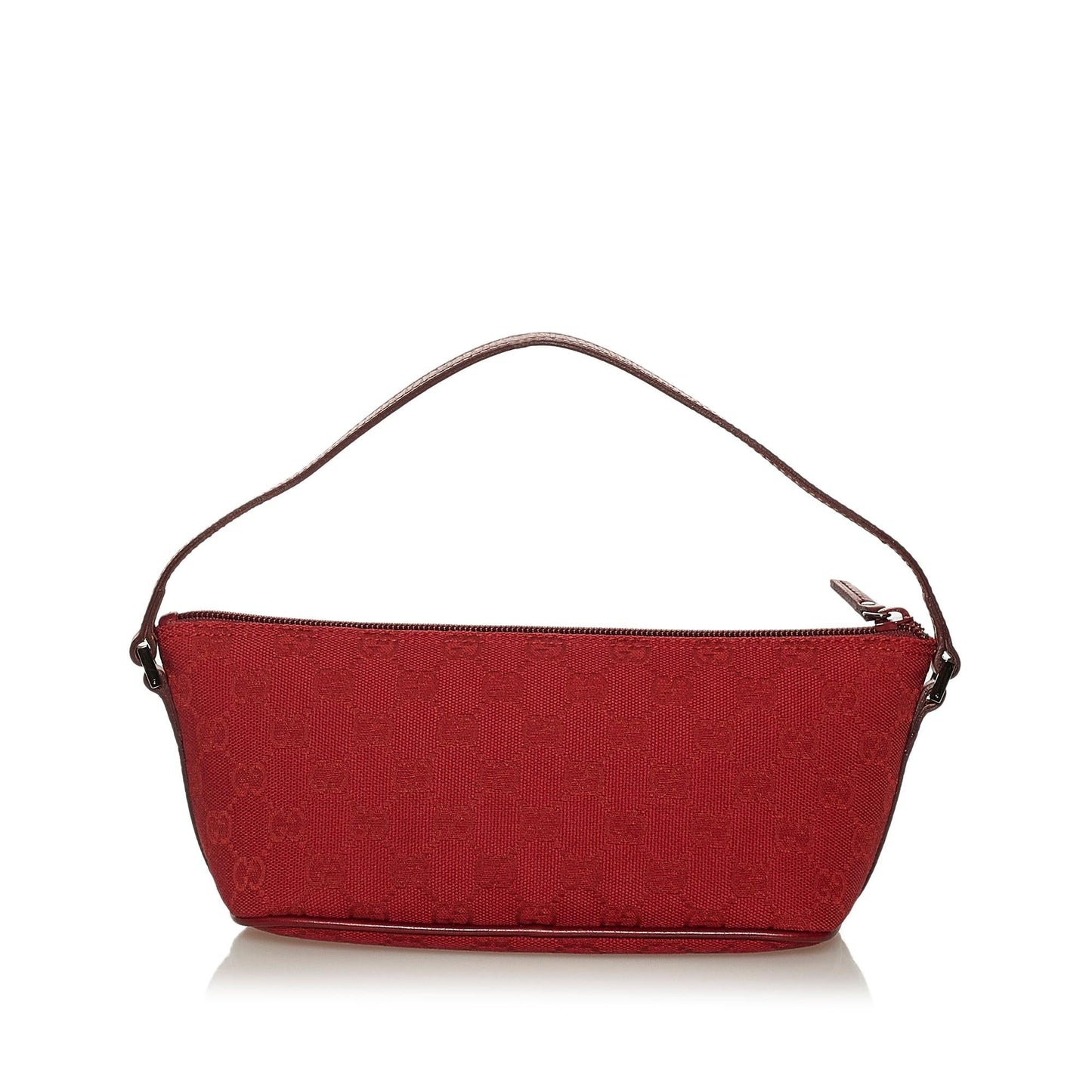 Gucci GG Boat Baguette SHG Canvas Red Handbag