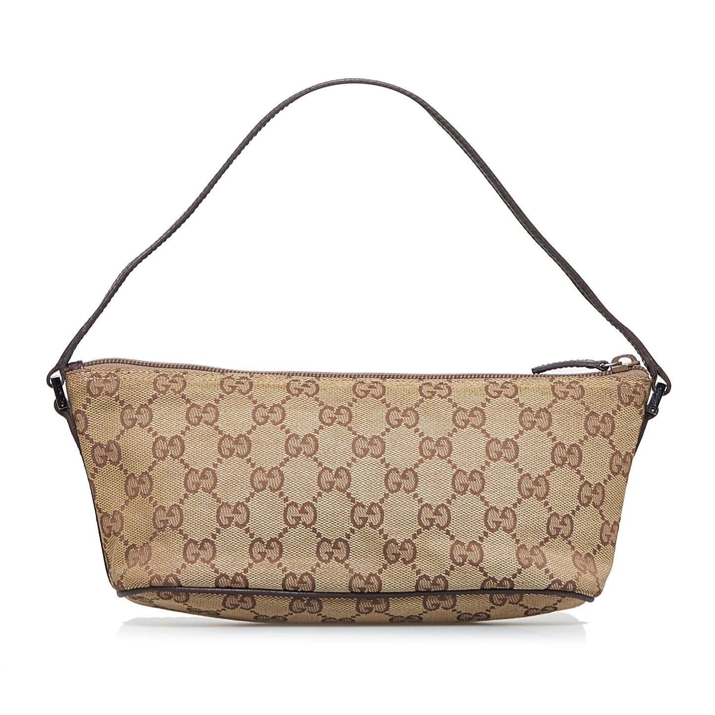 Gucci GG Boat SHG-TyaZM6 Canvas Calf Brown Handbag