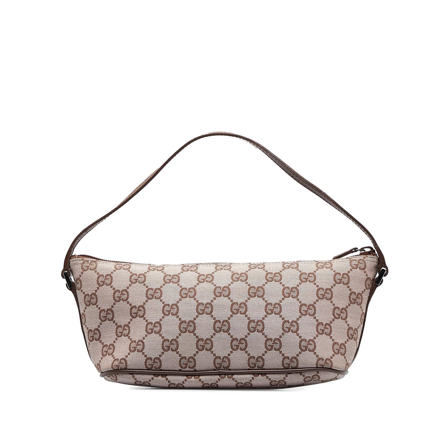 Gucci GG Boat SHG-peR5k2 Canvas Calf Brown Handbag