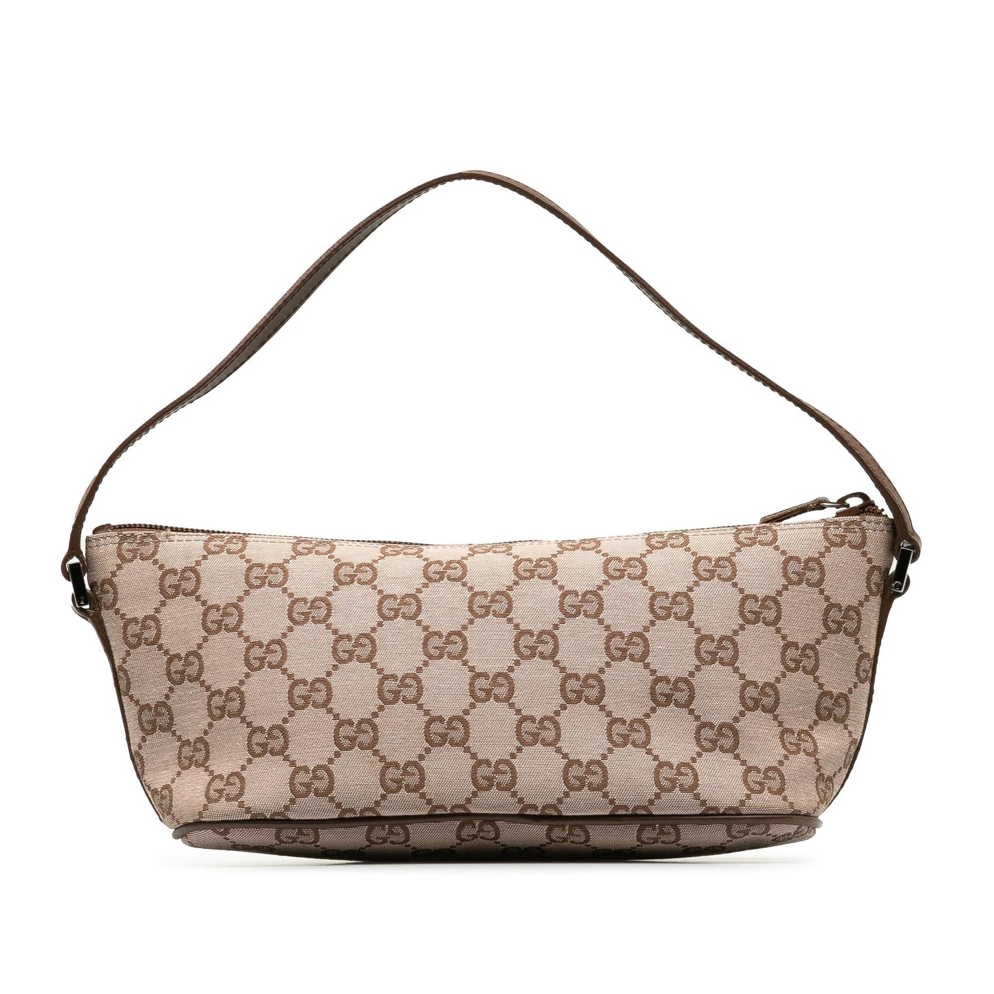 Gucci GG Boat SHG-j896jl Canvas Calf Brown Handbag