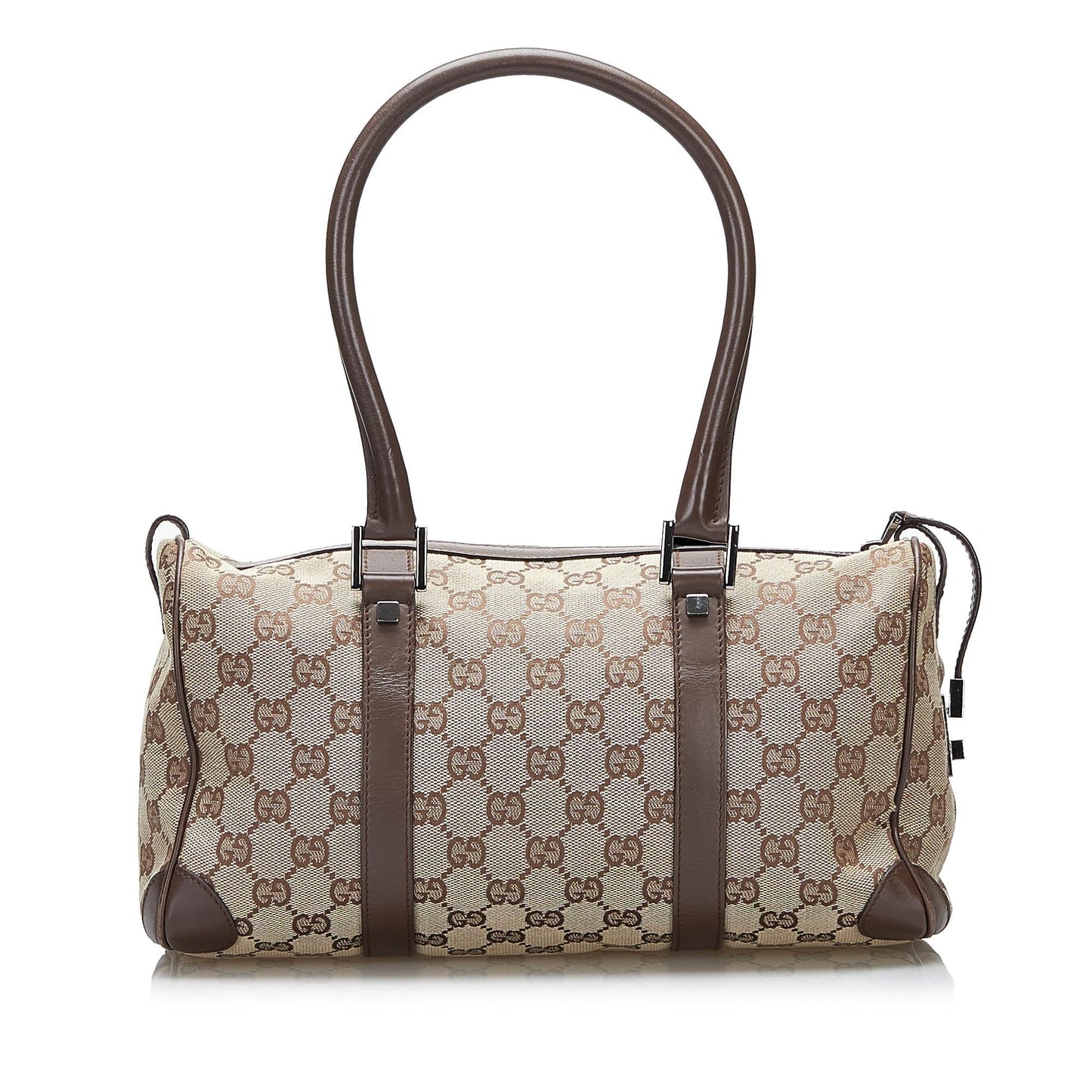 Gucci GG Boston SHG-Q90qeq Canvas Calf Brown Satchel Bag