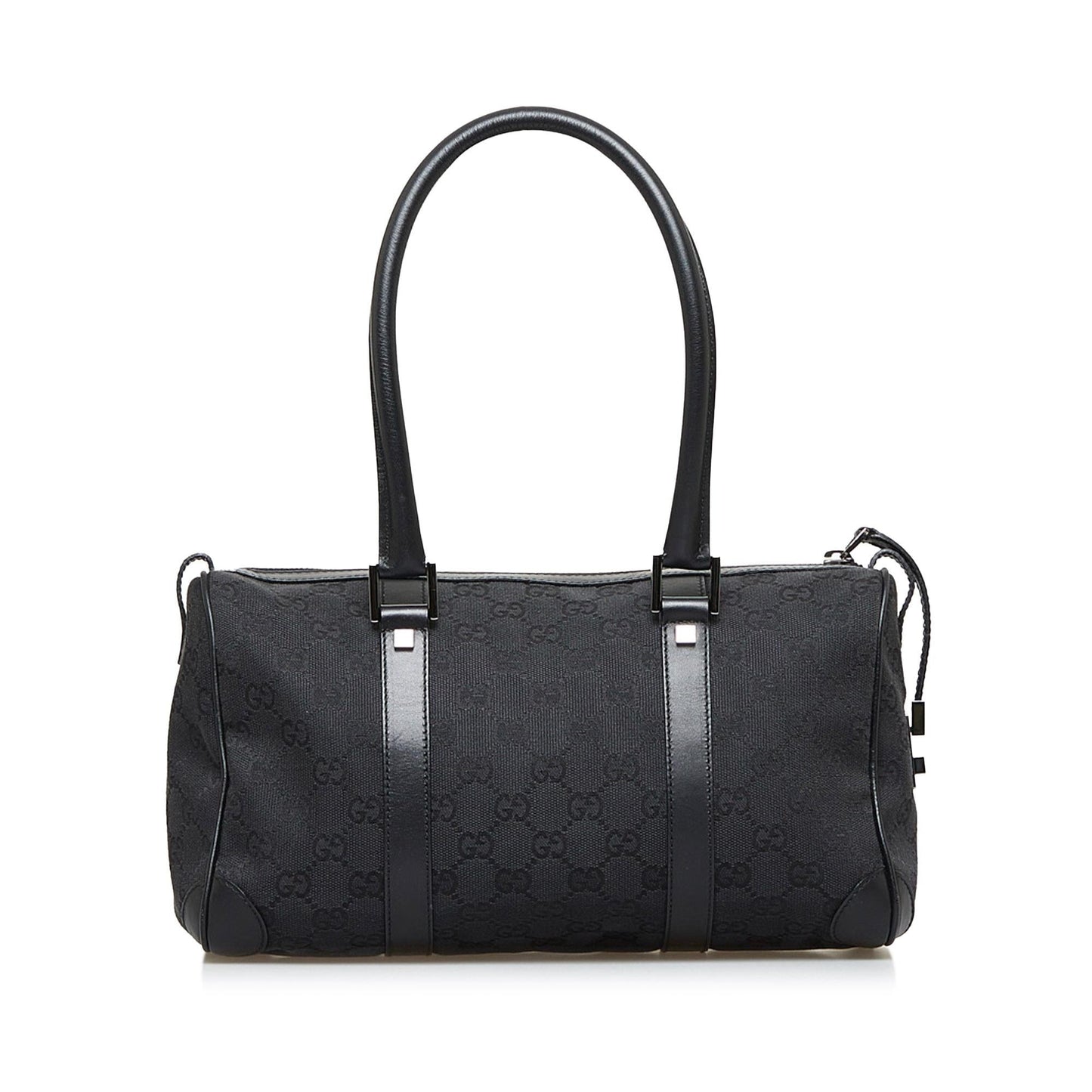 Gucci GG Boston SHG-QYLFoi Canvas Calf Black Satchel Bag