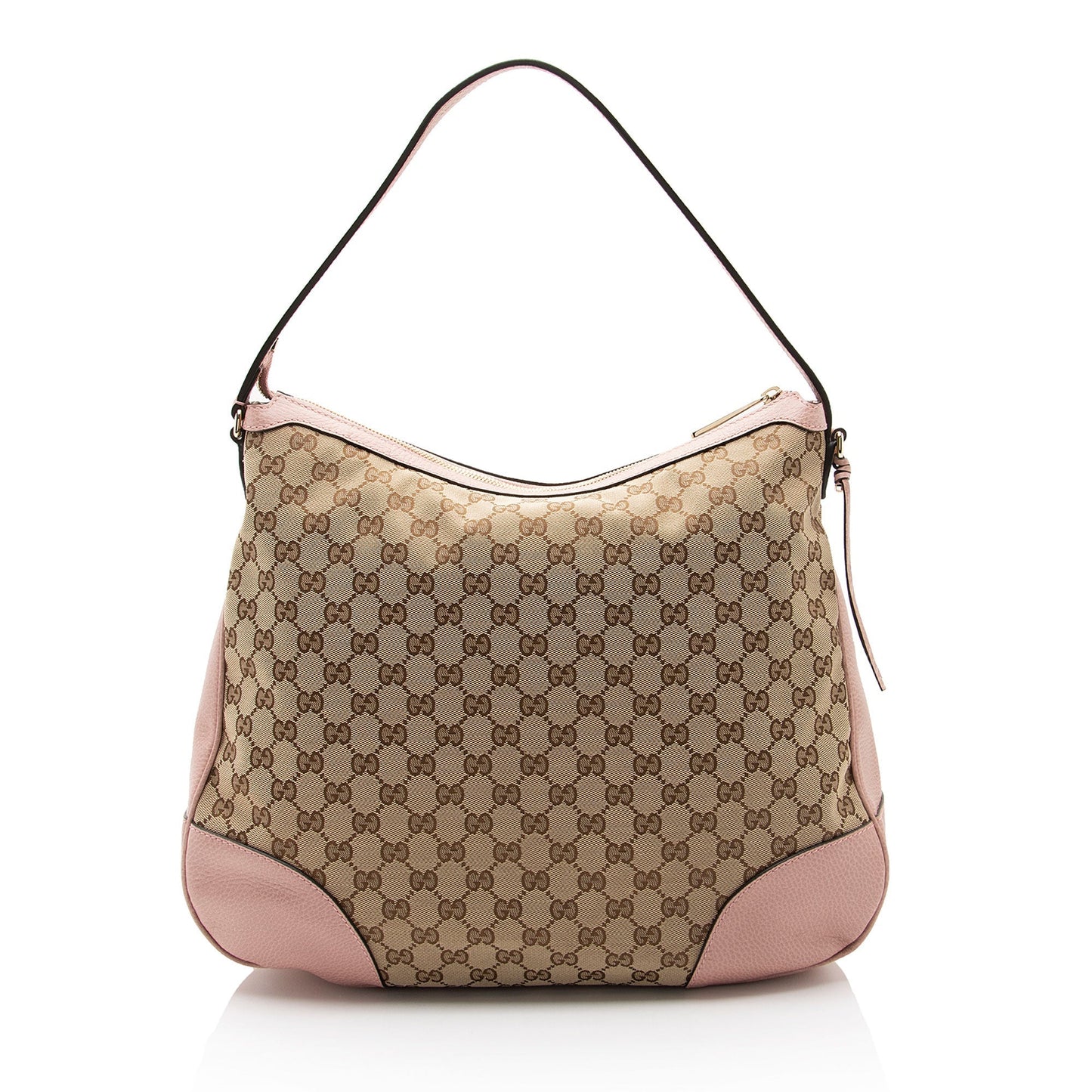 Gucci GG Bree SHF-4sIfHM Leather Canvas Beige Pink Shoulder Bag