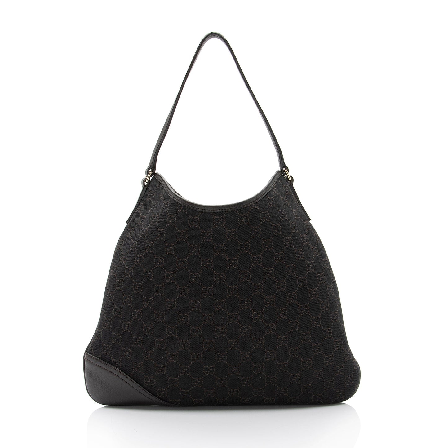 Gucci GG Britt SHF-nj2RBV Leather Canvas Brown Medium Shoulder Bag