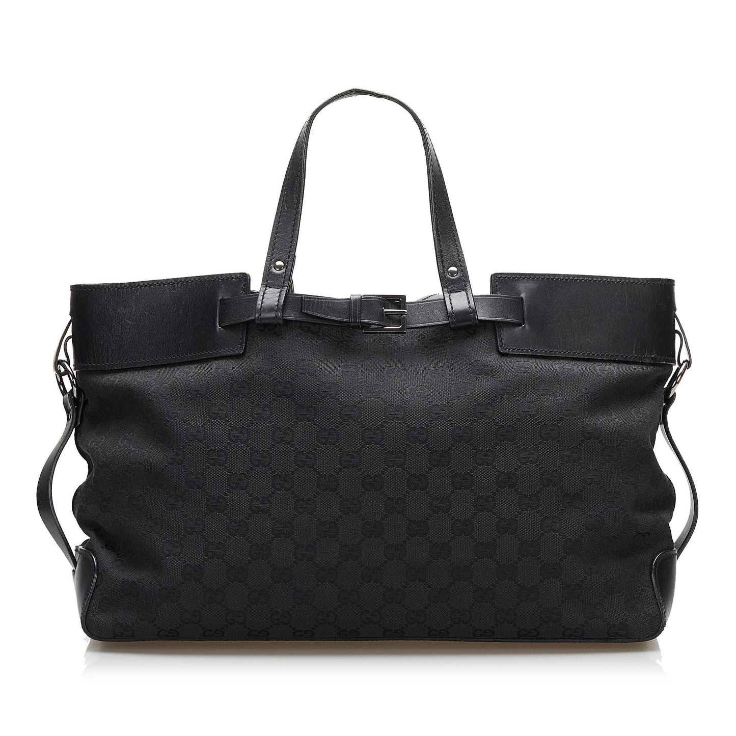 Gucci GG Buckle SHG Canvas Black Tote Bag