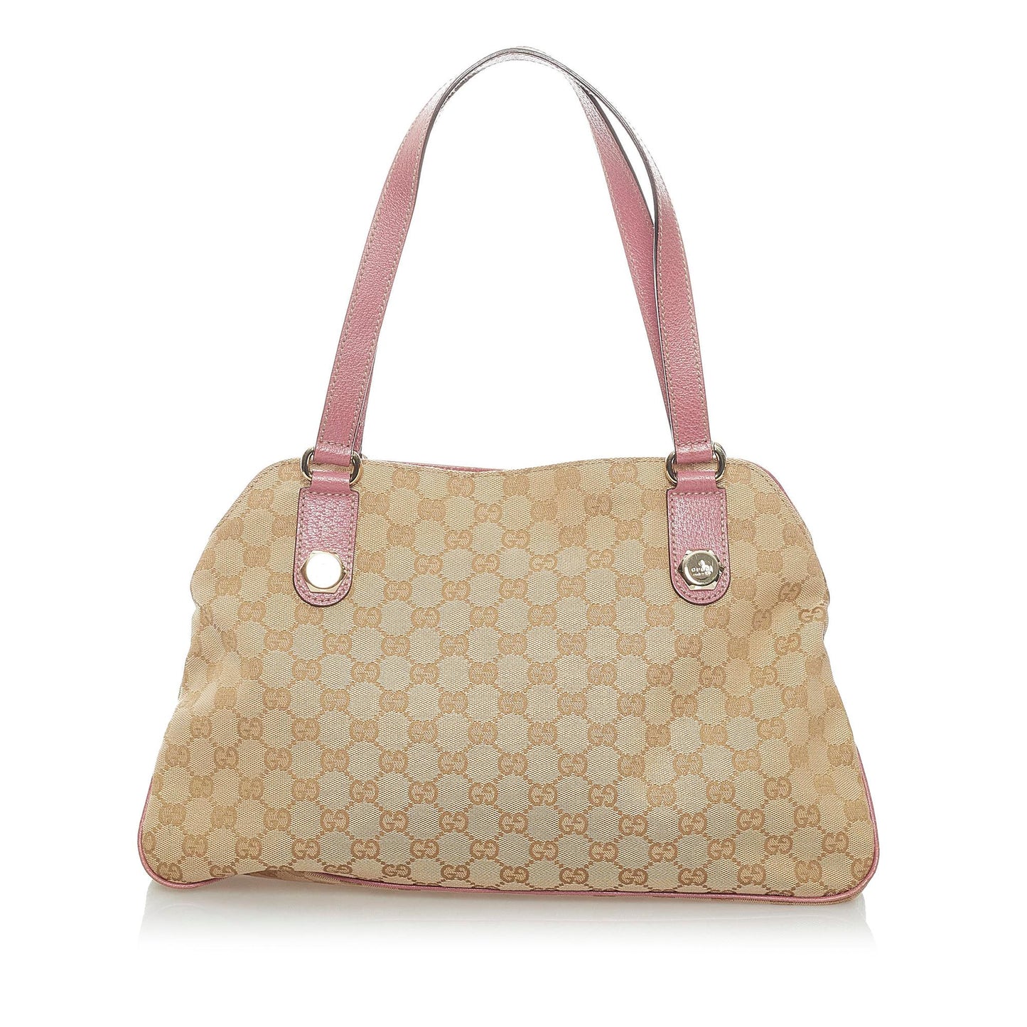 Gucci GG Charmy SHG Canvas Calf Brown Pink Shoulder Bag
