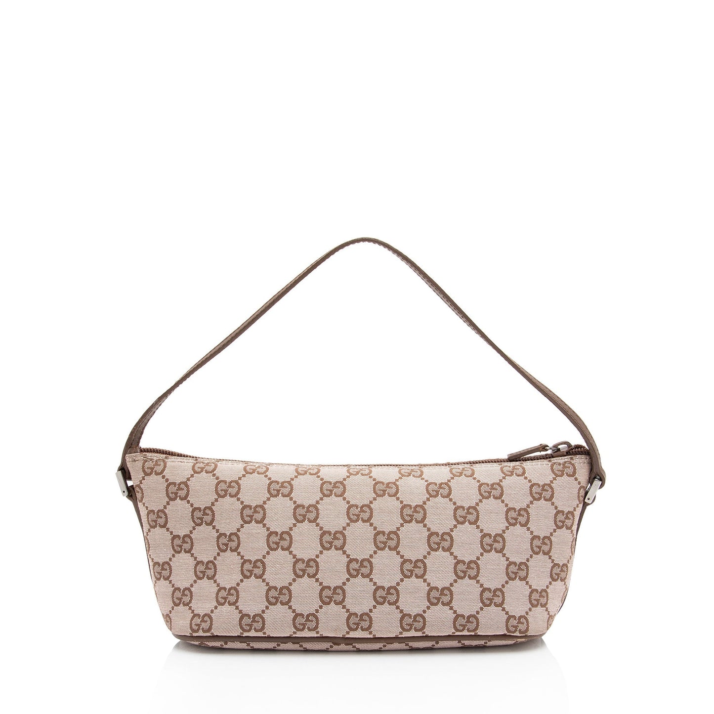 Gucci GG Classic Pochette SHF-yWvmJf Leather Canvas Brown Beige Clutch Bag