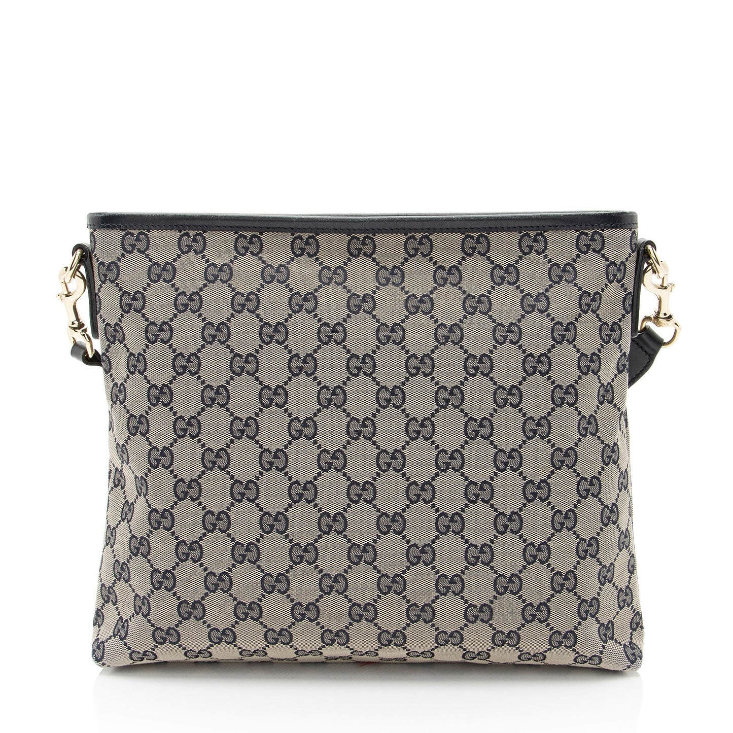 Gucci GG Classic Web Messenger Leather Canvas Nylon Beige Shoulder Bag