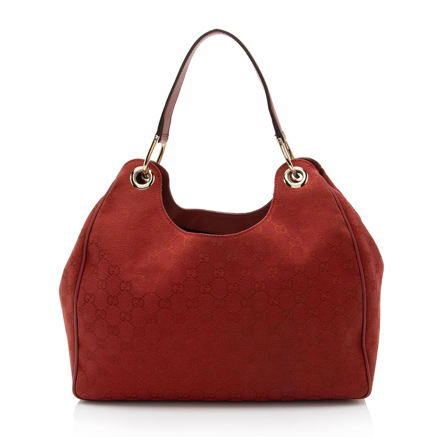 Gucci GG Colbert Leather Canvas Red Shoulder Bag