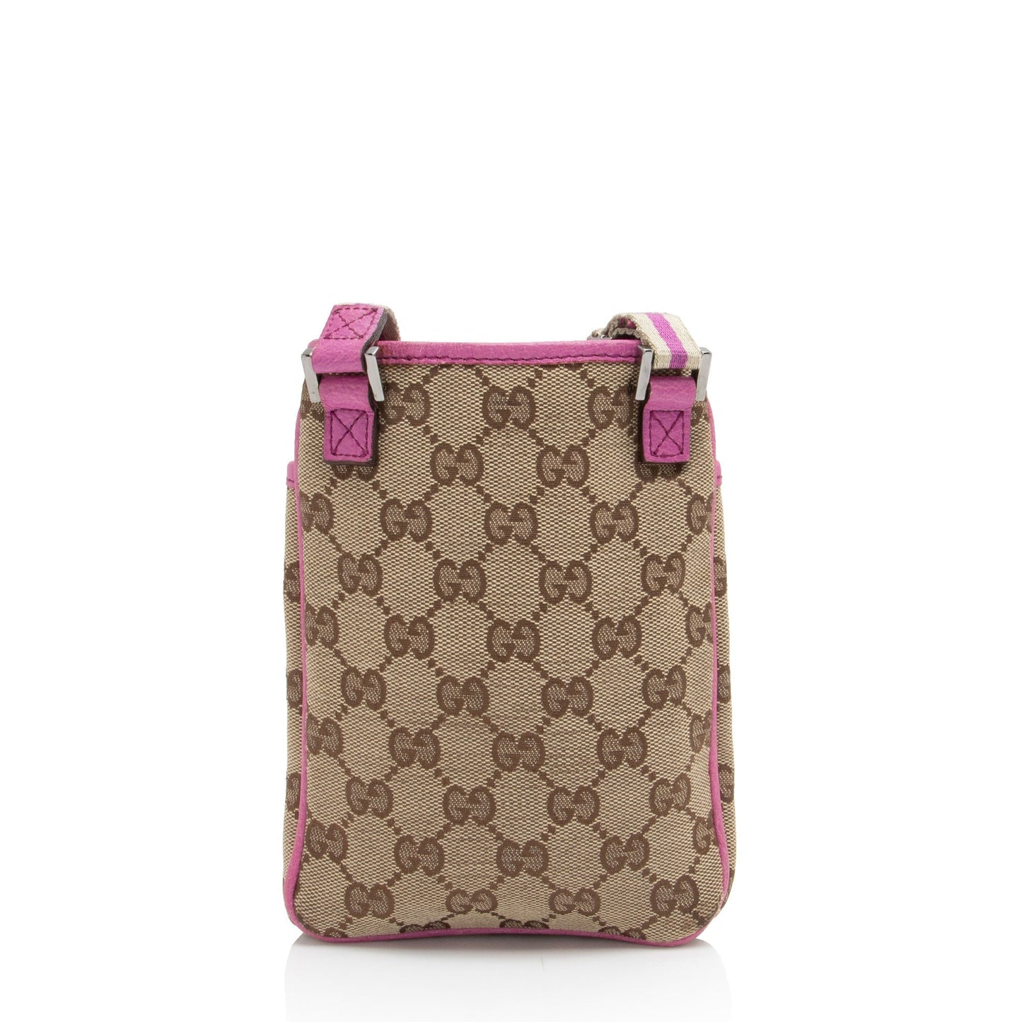 Gucci GG SHF-nkpS1M Leather Canvas Brown Beige Crossbody Bag