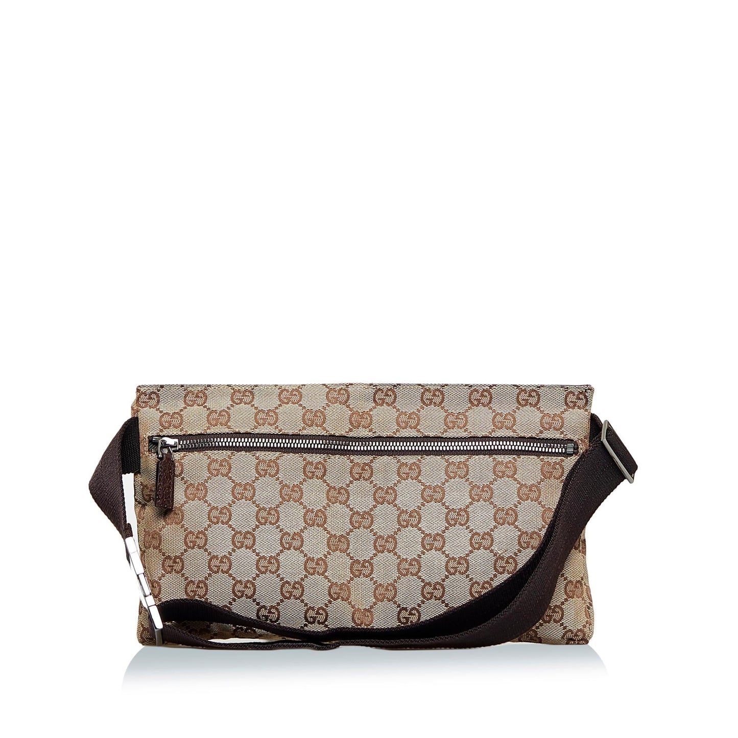 Gucci GG Double Pocket Belt SHG-Ne4e13 Canvas Brown Accessory