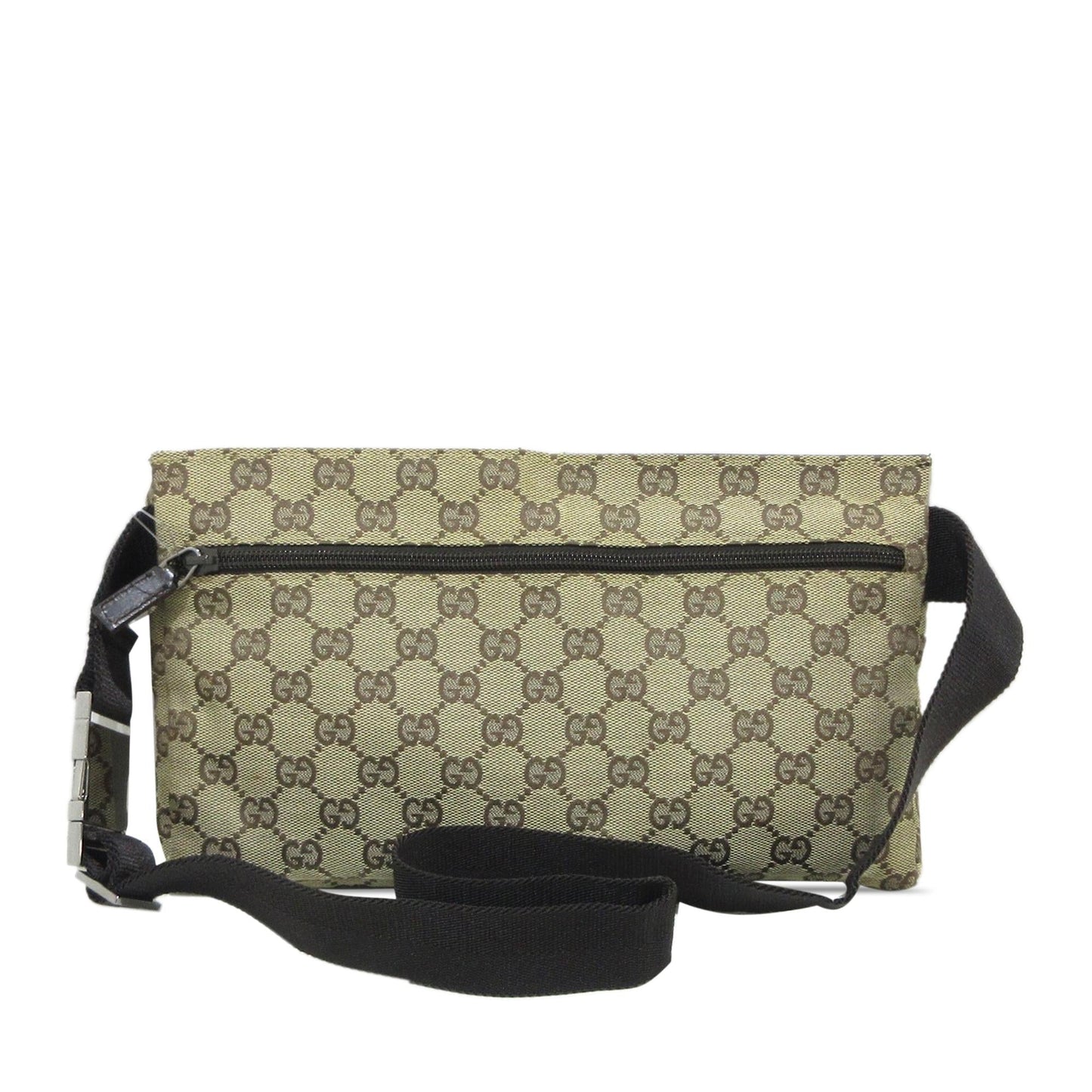 Gucci GG Double Pocket Belt SHG-YKH3IL Canvas Brown Accessory