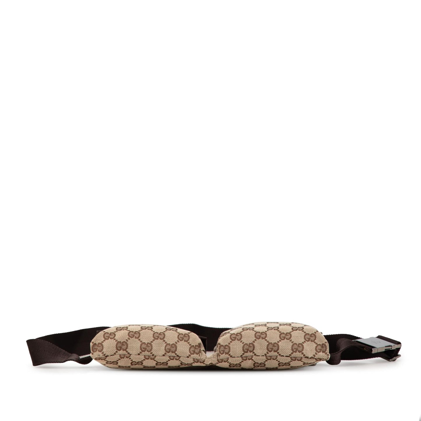 Gucci GG Double Pocket Belt SHG-IK6GbF Canvas Calf Brown Accessory