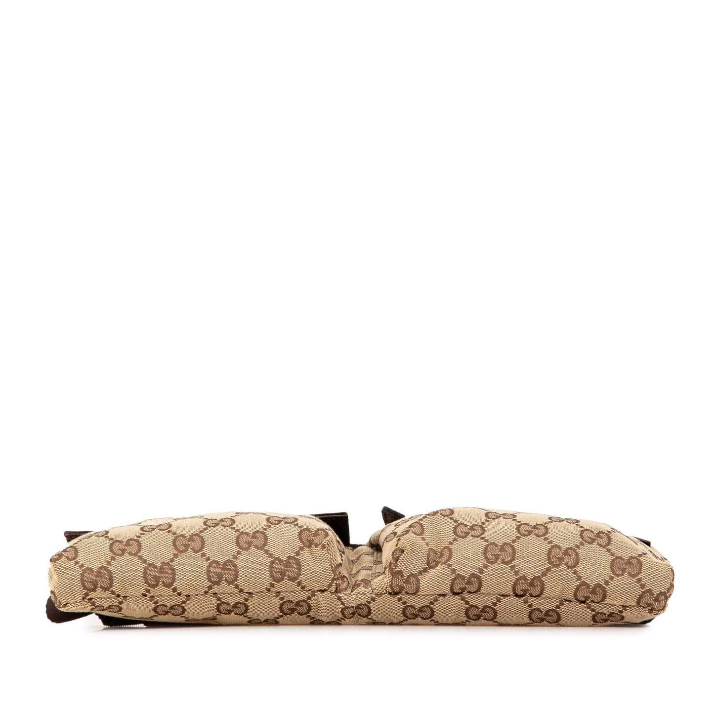 Gucci GG Double Pocket Belt SHG-g4W9QX Canvas Calf Brown Accessory
