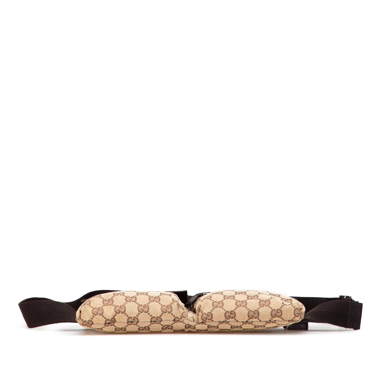 Gucci GG Double Pocket Belt Canvas Calf Brown Accessory