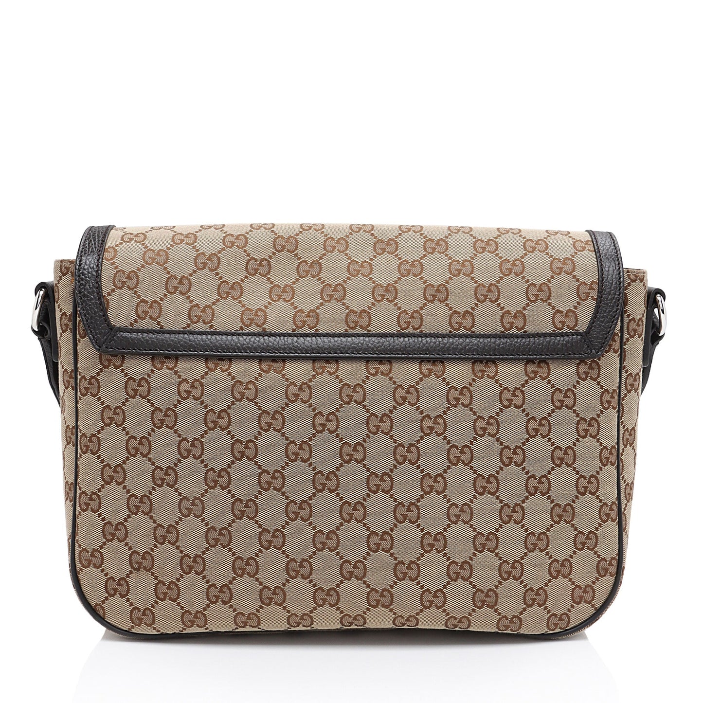 Gucci GG Flap Messenger SHF-1QqxVk Leather Canvas Nylon Brown Shoulder Bag