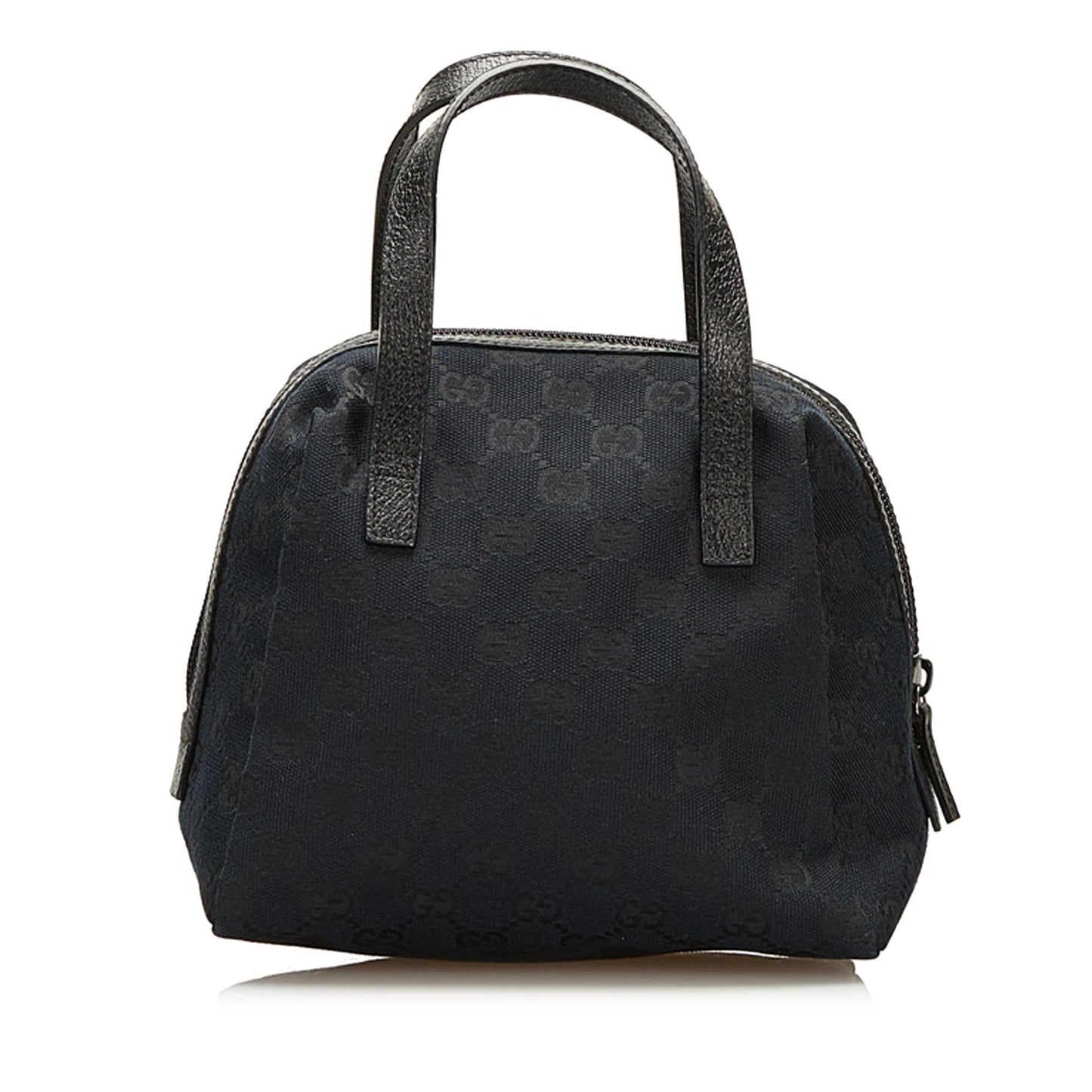 Gucci GG SHG Canvas Black Satchel Bag Handbag Shg