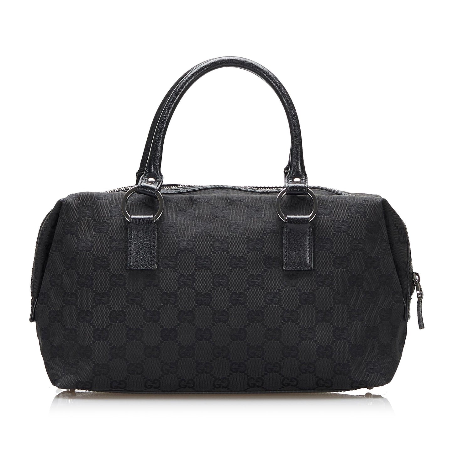Gucci GG SHG-FRh6lE Canvas Black Satchel Bag